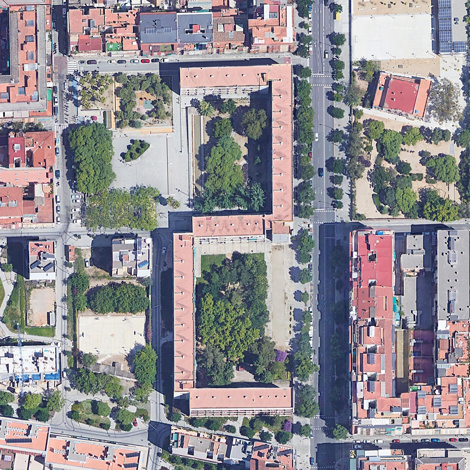 Aerial view of the Casa Bloc